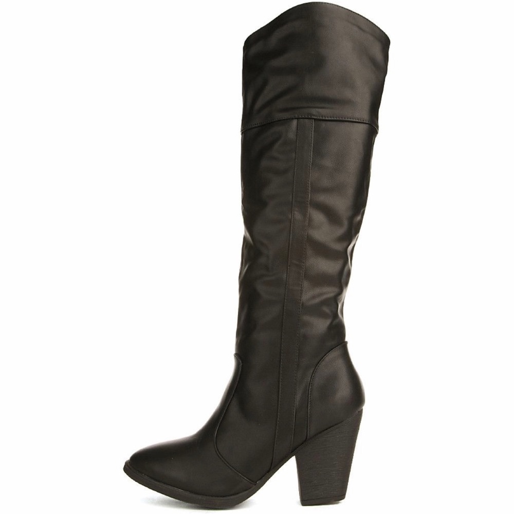 vegan heeled riding boots - Picture 4 of 5